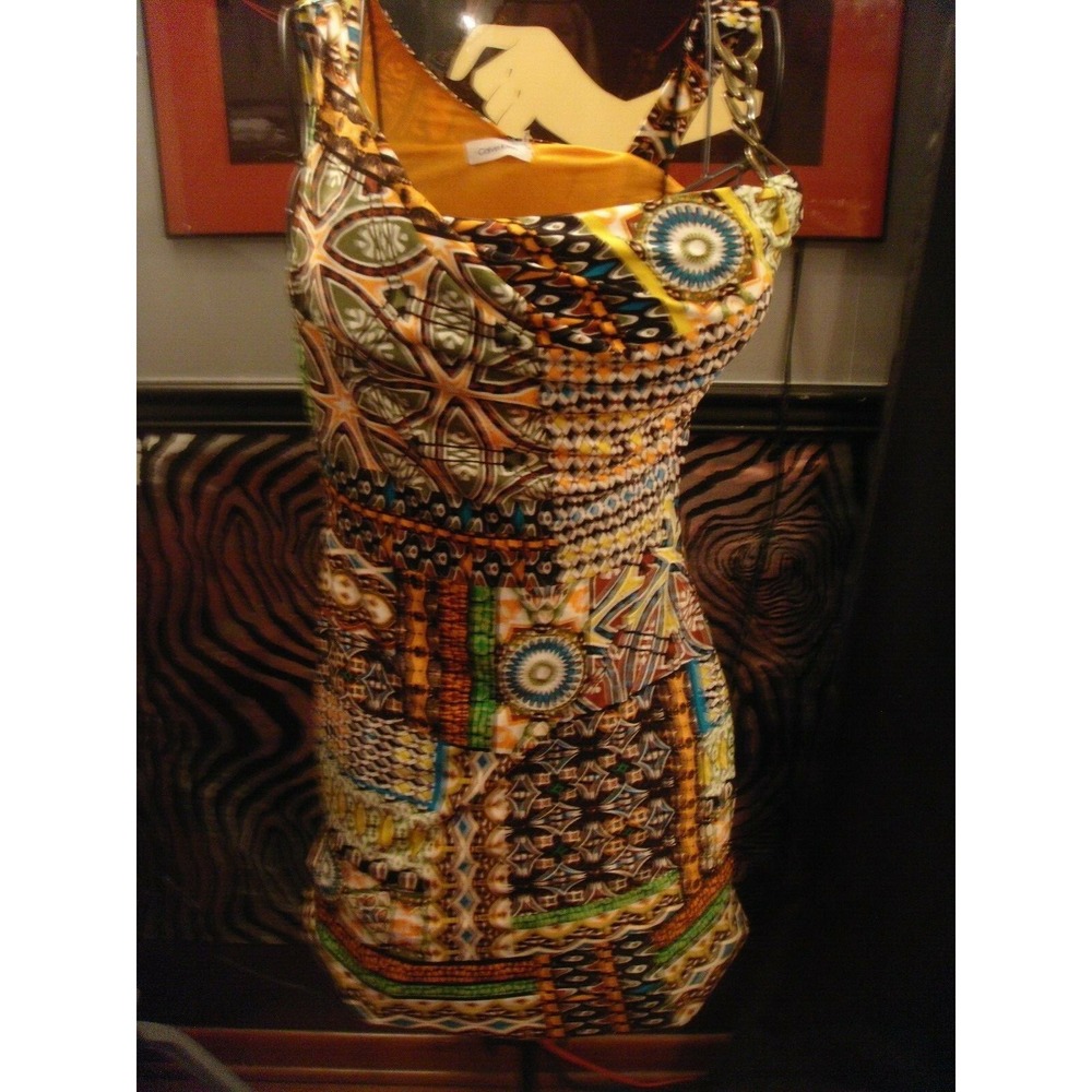 Calvin Klein Brasil inspired multi color fun dress chain accent 6P NEW with tags